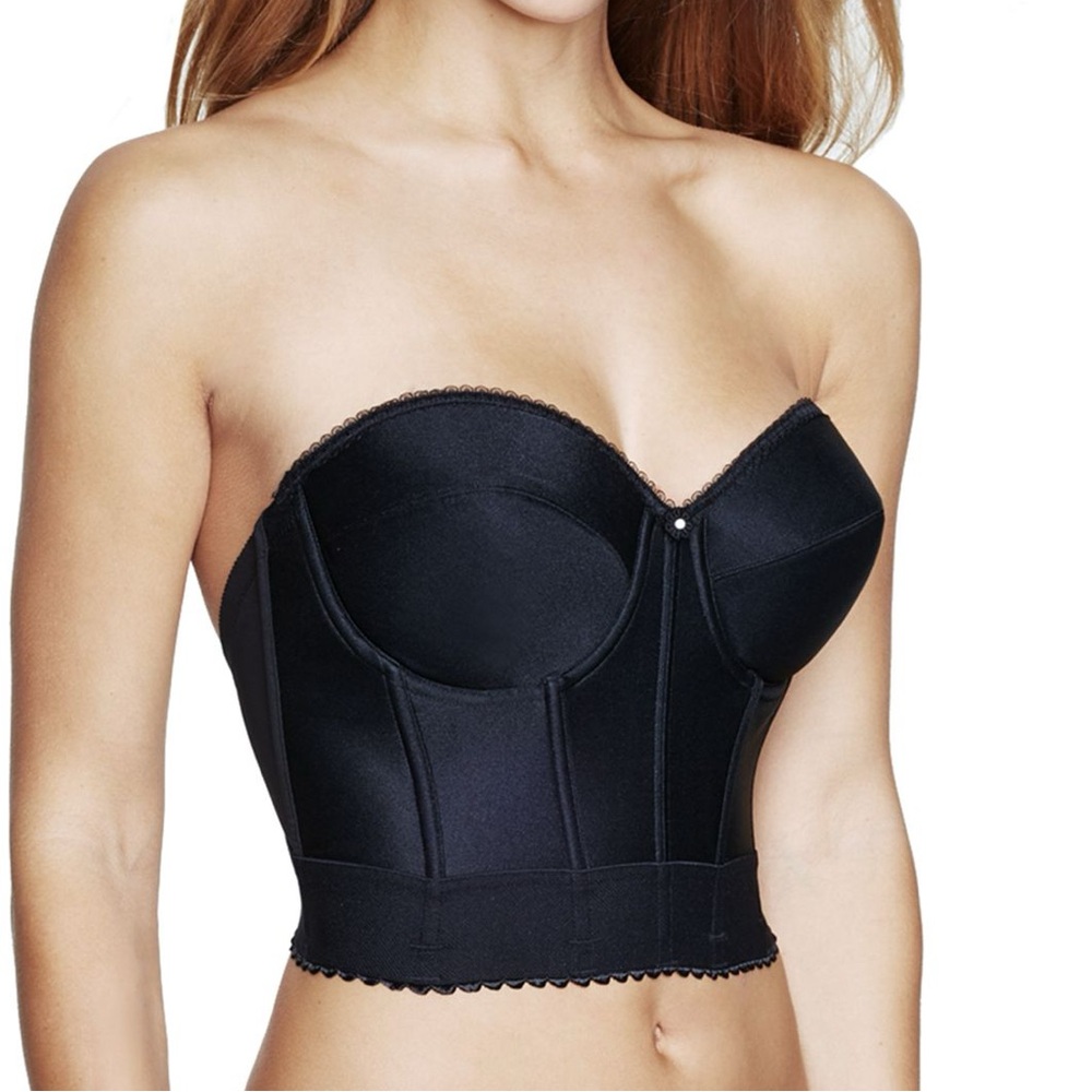 Dominique Noemi Bridal Strapless Black Bustier 6377 in 40B NWT